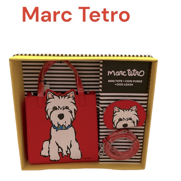 Marc Tetro Handbags - NWT Marc Tetro 3pc. Mini Tote-With Coin Purse- and Dog Leash Set in Box